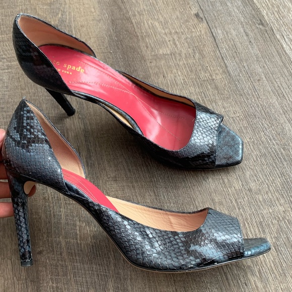kate spade Shoes - KATE SPADE crocodile skin heels ✨
